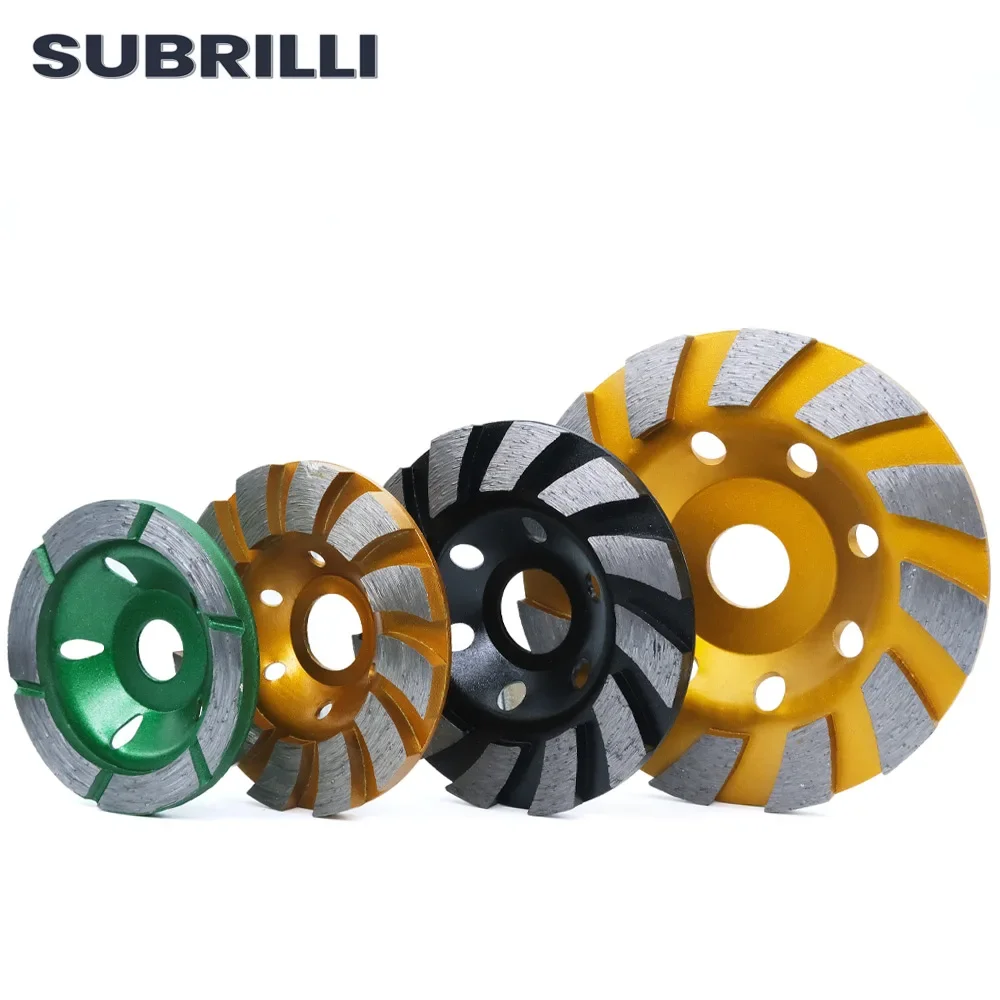 SUBRILLI 80/90/100/125 мм алмазный шлифовальный диск, сегментная чаша, чашка для бетона, камня, гранита, мрамора, керамики, абразивный диск