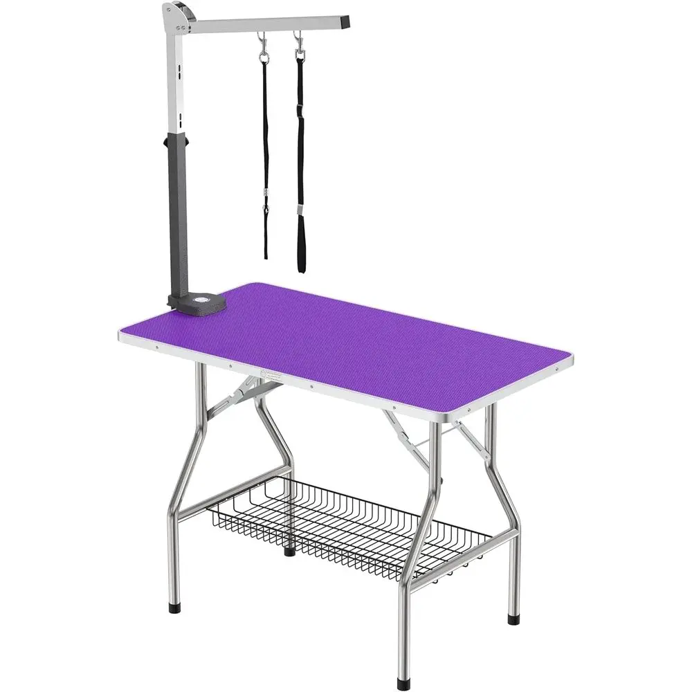 

lying Pig Large Size Super Durable Heavy Duty Dog Pet oldable Grooming Table (44" x 24") (ple, 44" L x 24" W)