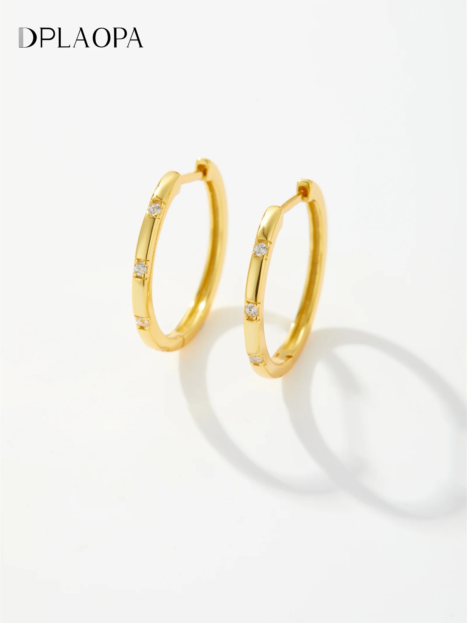 DPLAOPA 925 Sterling Silver 15mm Yellow Gold Frosty Hoops 2024 Biżuteria ślubna dla kobiet Klipsy Pendientes Koło Kolczyk Klejnoty