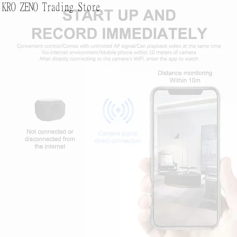 1PCS Black4K HD Mini Camera WiFi IP APP Remote Monitoring Lightweight Portable Camcorder Smart Home Surveillance Security Camera
