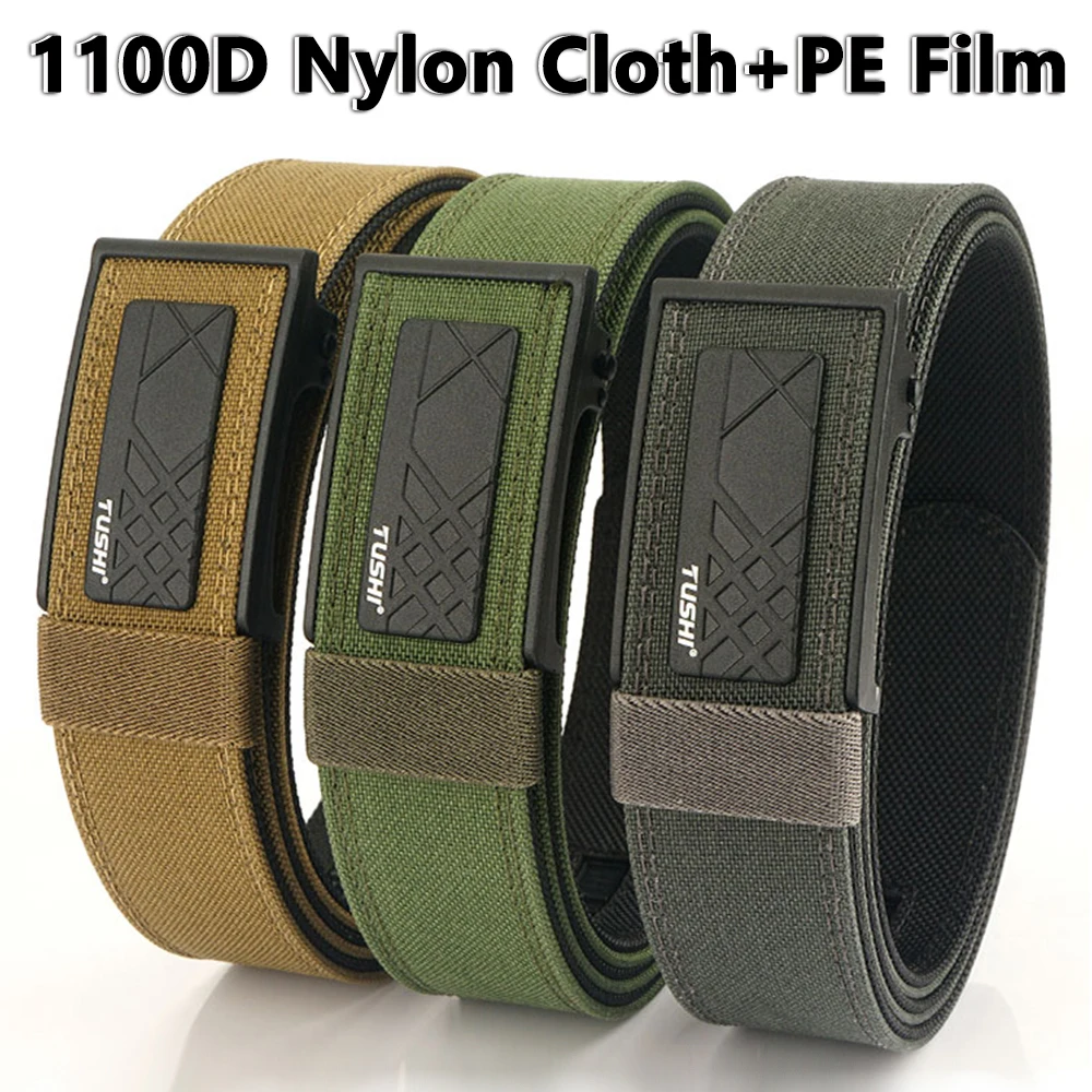 TUSHI جديد الصلب التكتيكية EDC حزام للرجال أخفى حمل حزام عسكري الرجال حزام خصر سميكة النايلون الصيد IPSC اكسسوارات الذكور #2
