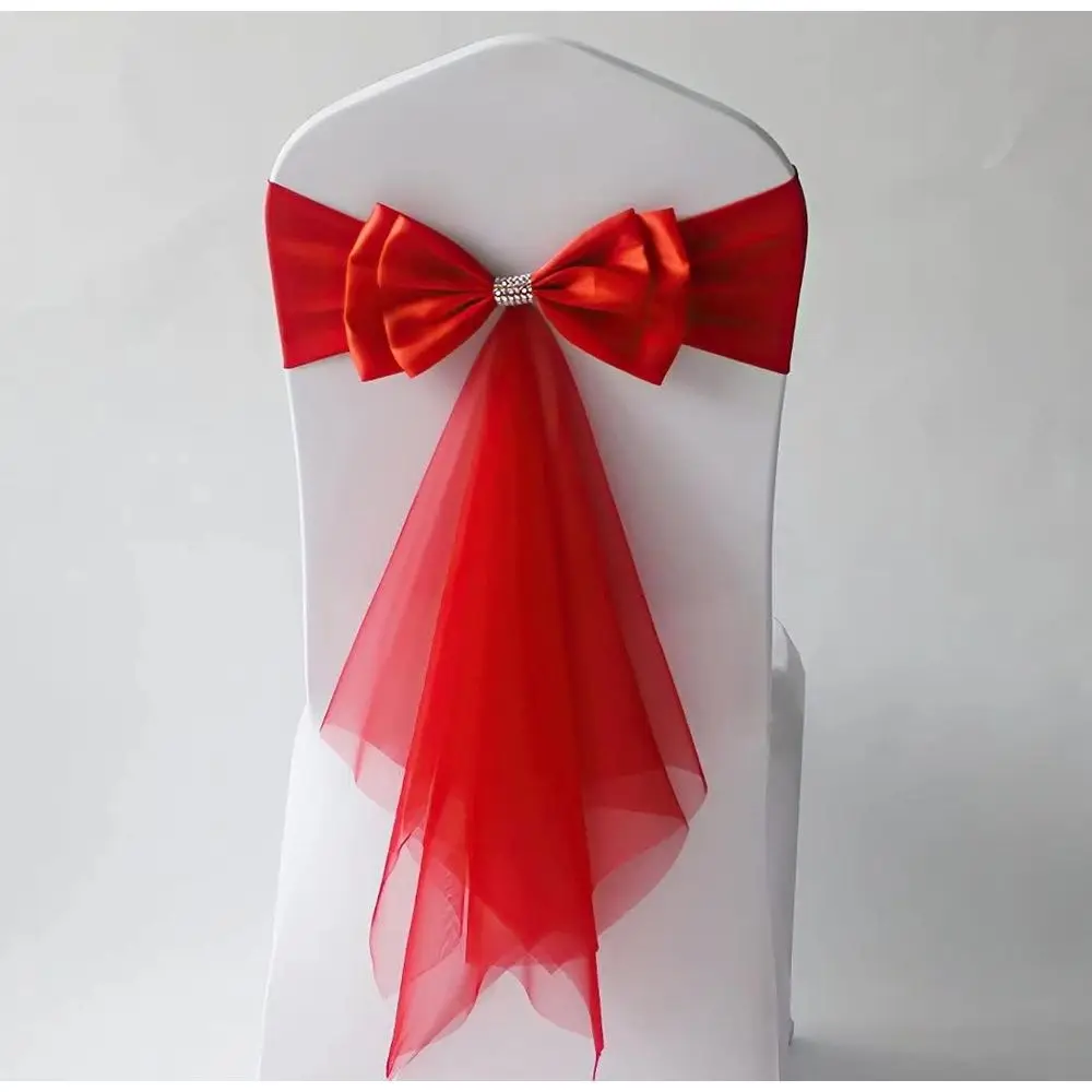 

Атласные ленты-бант для стульев, декор для стульев на свадьбу, прием, вечеринку, мероприятие, красные
