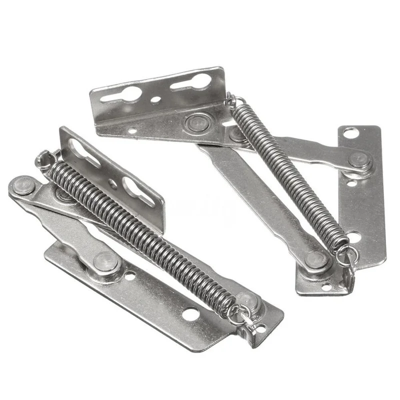2pcs 80 degree Sprung Hinges Cabinet Door Lift Up Stay Flap Top Support Cupboard Kitchen