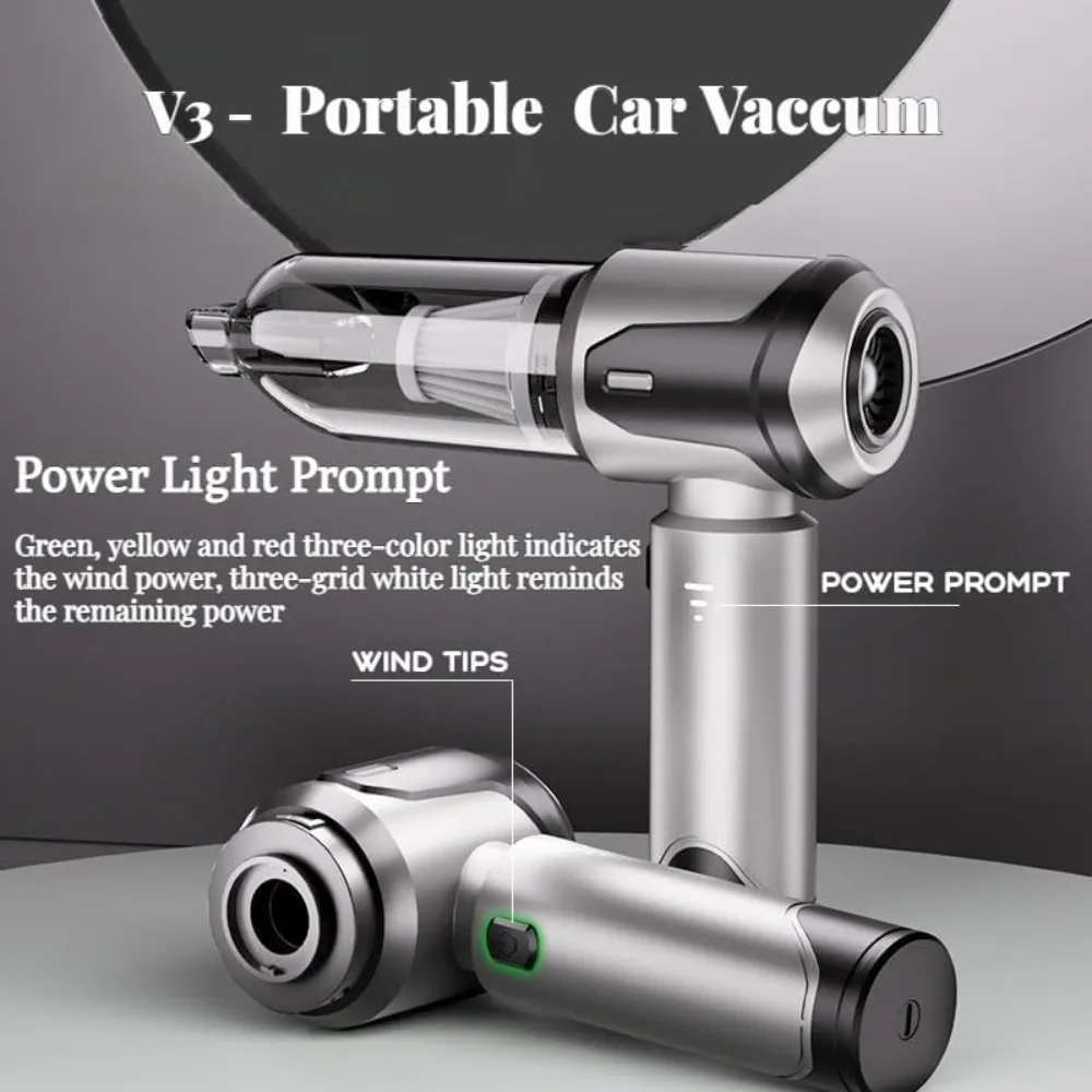 مكنسة كهربائية محمولة لاسلكية مع شفط قوي - نسخة مطورة 3 للسيارات والاستخدام المنزلي #2