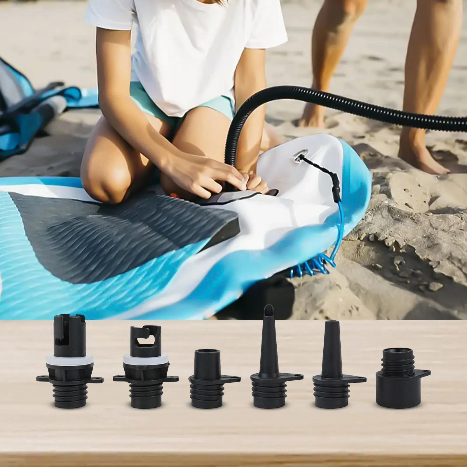 

For Inflatable Bed Inflatable Boat Adapter Beach Use Outdoor Water Activities Approx 0.8inch 6 Nozzles Pump Adapter For Boating