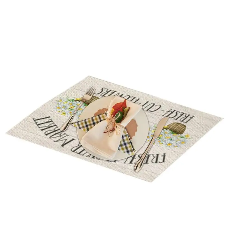 Outdoor Floral Farmhouse Decor Washable Non-Slip Desk Pad Desk Pad Floral Placemat With Funny Pattern Easy To Clean For Home