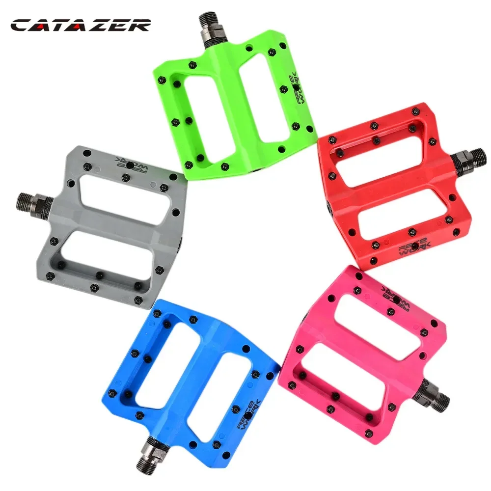 

CATAZER Bike Platform Pedal Parts Aluminum Alloy Bicycle MTB Pedals Cycling Anti-slip Footboard Pedal