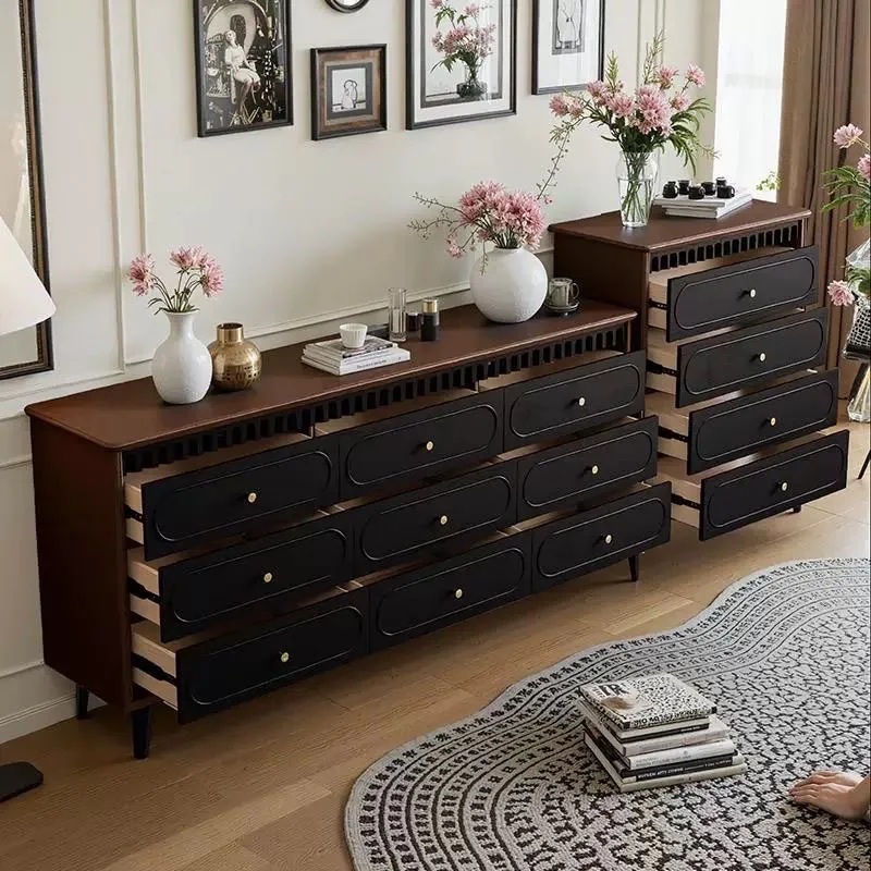 

# Solid Wood Retro Chest of Drawers - 5/8 Drawer Storage for Living Room/Bedroom^