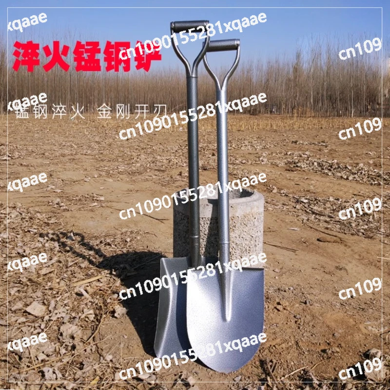 Manganese Steel Shovel - Pointed & Square Head - Heavy Duty Multipurpose Tool for Farm, Tree Planting & Digging, Large Size