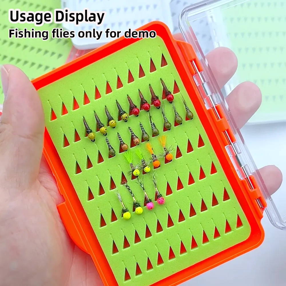 1 Stück Ultraflache Fliegenfischerbox Aufbewahrungsbox für Mikrofliegen Mücken Nymphen Fliegenfischen Köderbehälter Angelausrüstung Pesca – Detail 9