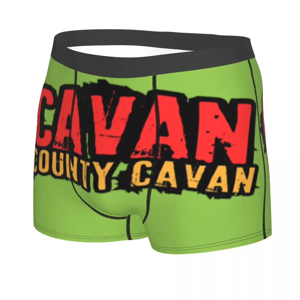 Red And Yellow Typography 2 Man's Boxer Briefs Cavan Highly Breathable Underwear High Quality Print Shorts Birthday Gifts