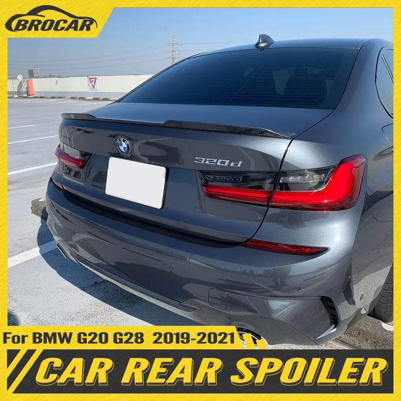 Carbon Fiber / FRP Spoiler For BMW new 3 series M3 320i 330i 335i 340i G20 G28 M3 Exterior Rear Trunk Boot Wing 2019 2020 2021