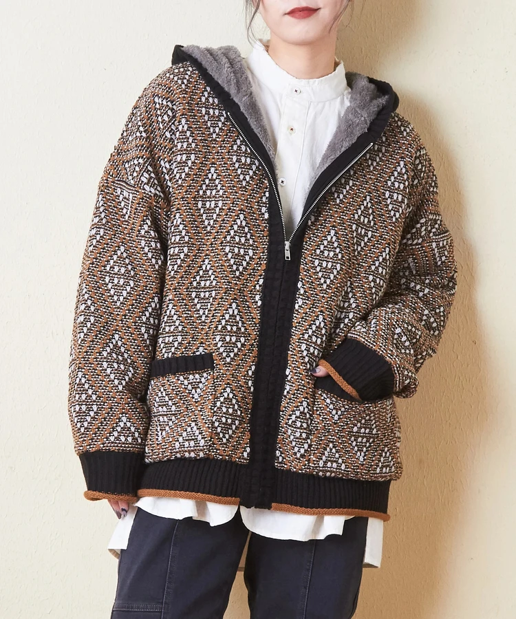 Retro Floral Embroidery Jacket Women's Hooded Coat Unique Piece Long Sleeve Zipper Closure  Color Commute Style Outerwear