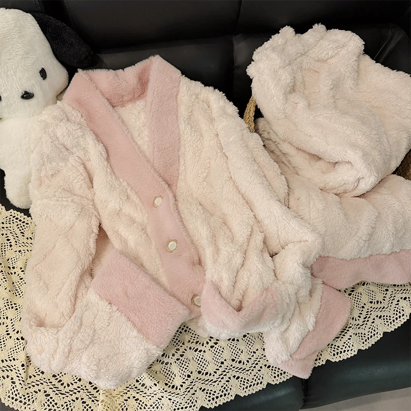 

Pajama Sets Goth Women Loungewear Casual Cotton Modal Tropical Collared Striped Pink Loose Pockets Plain Short Sleeves Cropped