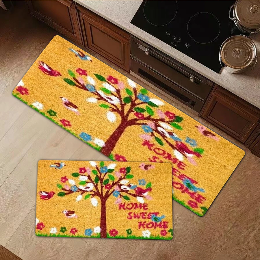 

1/2/3Pcs Flannel Kitchen Mat—Flannel Doormat Home Sweet Home Pattern Floor Mat Non-Slip Rug for Living Room Bedroom Kitchen Entrance Decoration Soft Absorbent Carpet—Soft,Comfortable,Suitable For Bathroom,Bedroom,Kitchen,Laundry Room