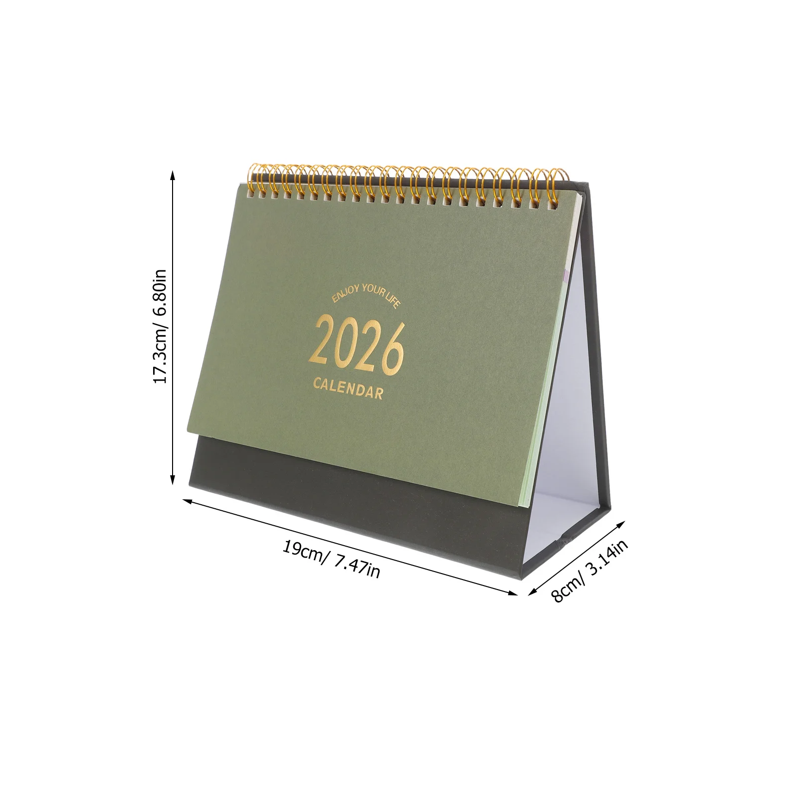 Calendario de escritorio compacto 2025-2026, organizador de papel grueso con tapa de pie para oficina, hogar y escuela, portátil, montable en pared, moderno