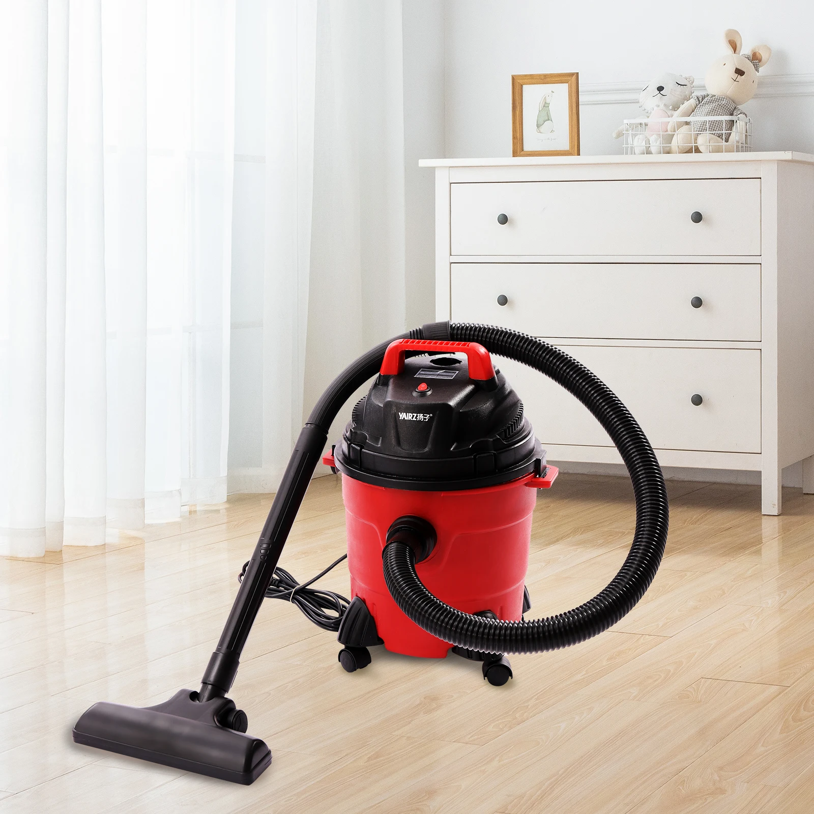 1000W 1.34HP Vacuum Cleaner Cleaning Dry and Wet Garbage Blowing Air 4 Gallons Portable Heavy-Duty Shop Vacuum with Attachments