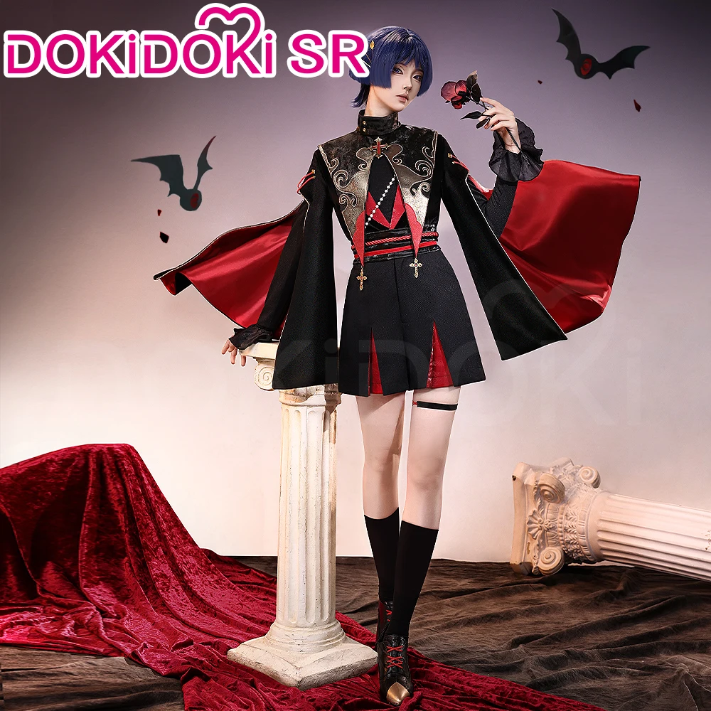 Scaramouche Doujin Cosplay Game Genshin Impact DokiDoki-SR Scaramouche Cosplay Rose Ashes Wanderer Men Black Costume Christmas