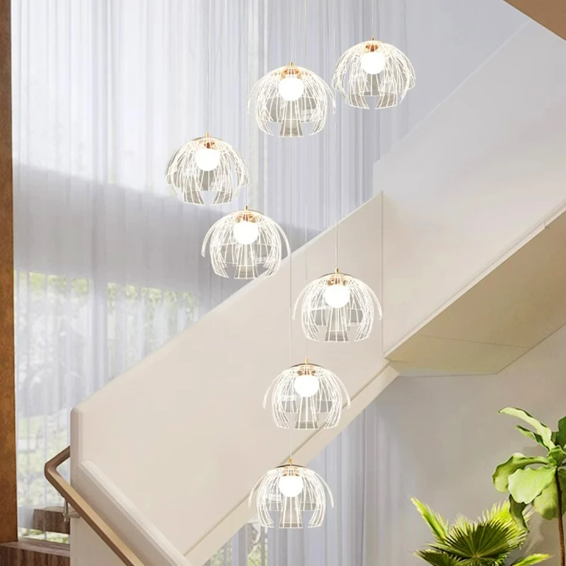 Nordic Pendant Lights for Home Decoration, Stair Chandelier, Sala de estar, Quarto e sala de jantar, Iluminação interna