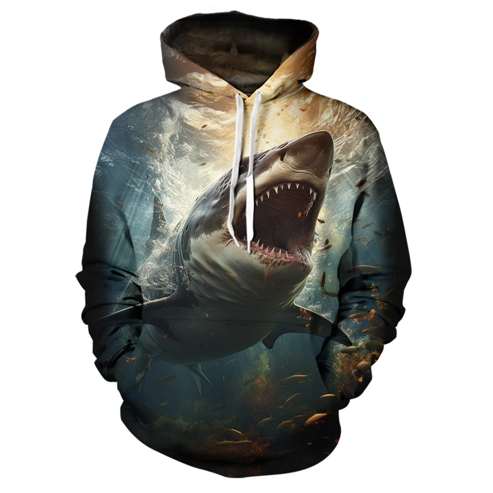 

3D Printed Shark Hoodie for Men Women,Casual Sweatshirts,Funny Animal Pattern,Streetwear Tops,Clothing for Adults,New Fashion