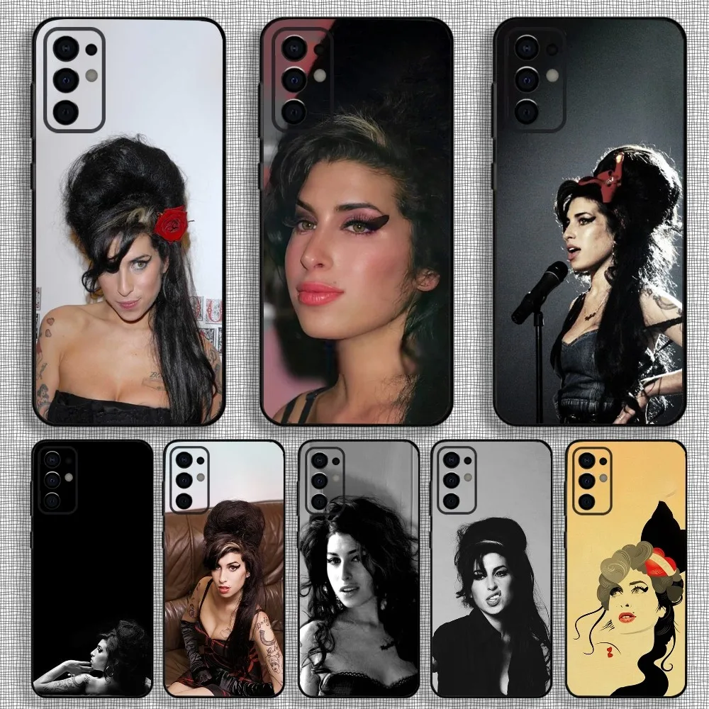 Телефонный чехол A-Amy W-Winehouse Singer для Samsung S24,S21,S22,S23,S30,Ultra,S20,Plus,Fe,Lite,Note,10,9, стандартный черный мягкий чехол