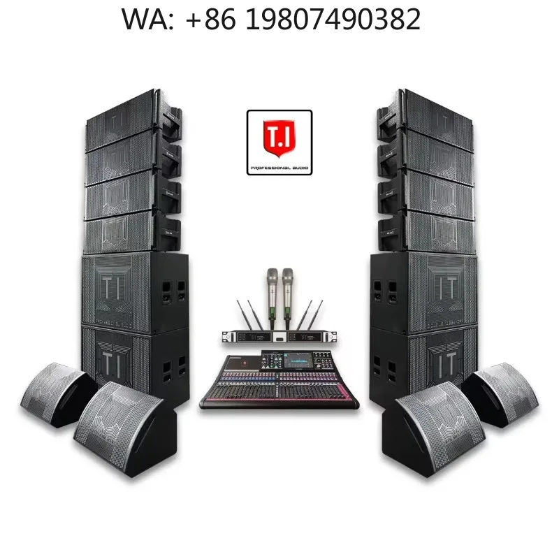1200W Dual 10 Inch Line Array Speaker, Outdoor Active Audio System Kit for Stage and Field Performance