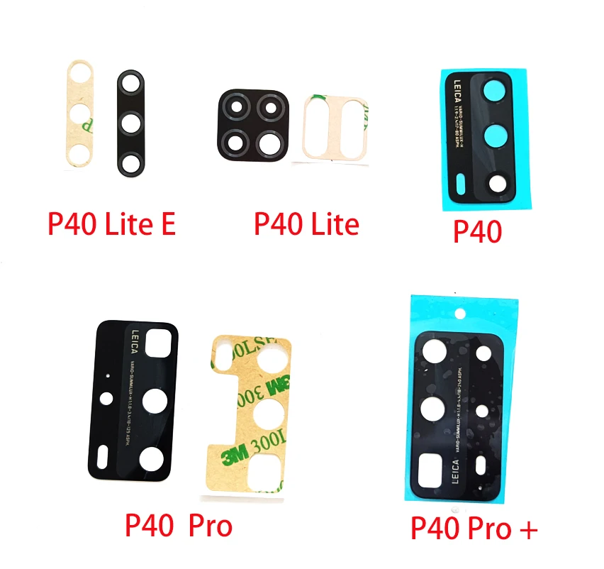 

100Pcs New Main Back Rear Camera Glass Lens Cover With Sticker Adhesive For Huawei P30 Lite P50 Pro P40 Plus P40 Lite E 5G