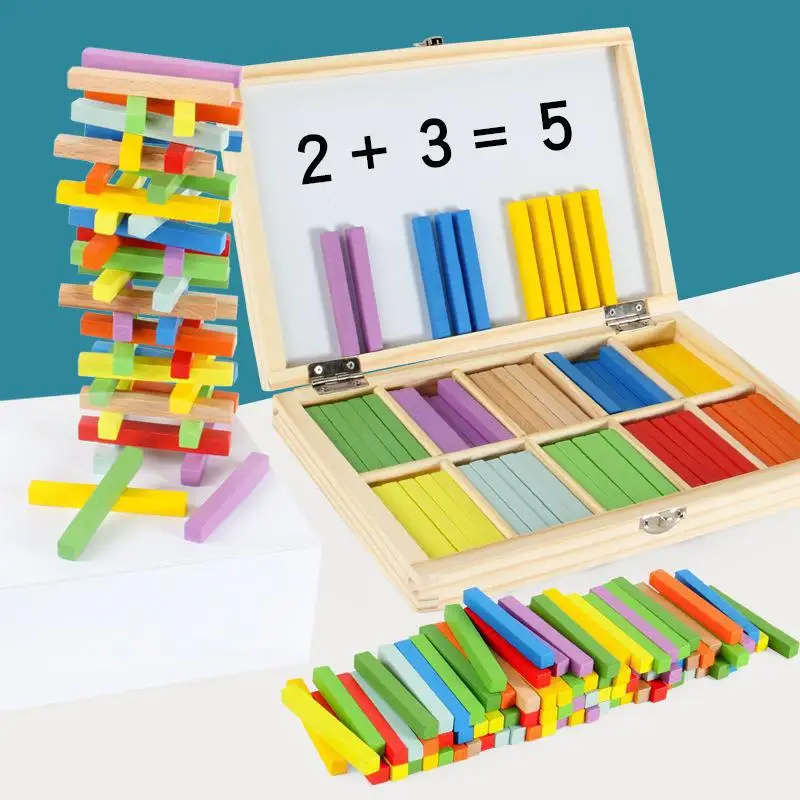 Kids Montessori Wooden Toys Counting Math Teaching Aids Early Education Addition And Subtraction Arithmetic Stick Children Toys