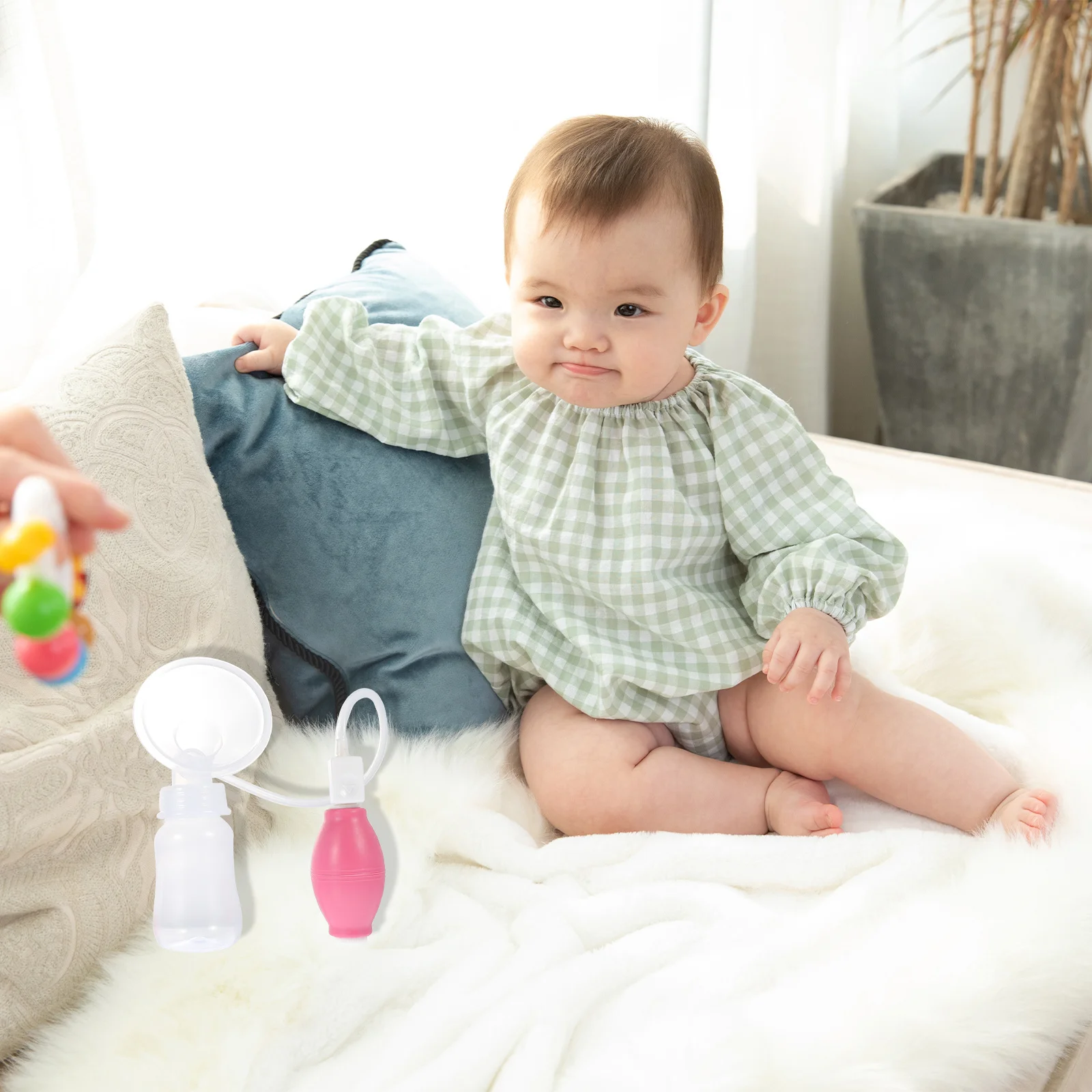 

1 Set Hand Pinch Breast Milk Manual Silicone Pp Material Practical Pump Milk Storage Container For New