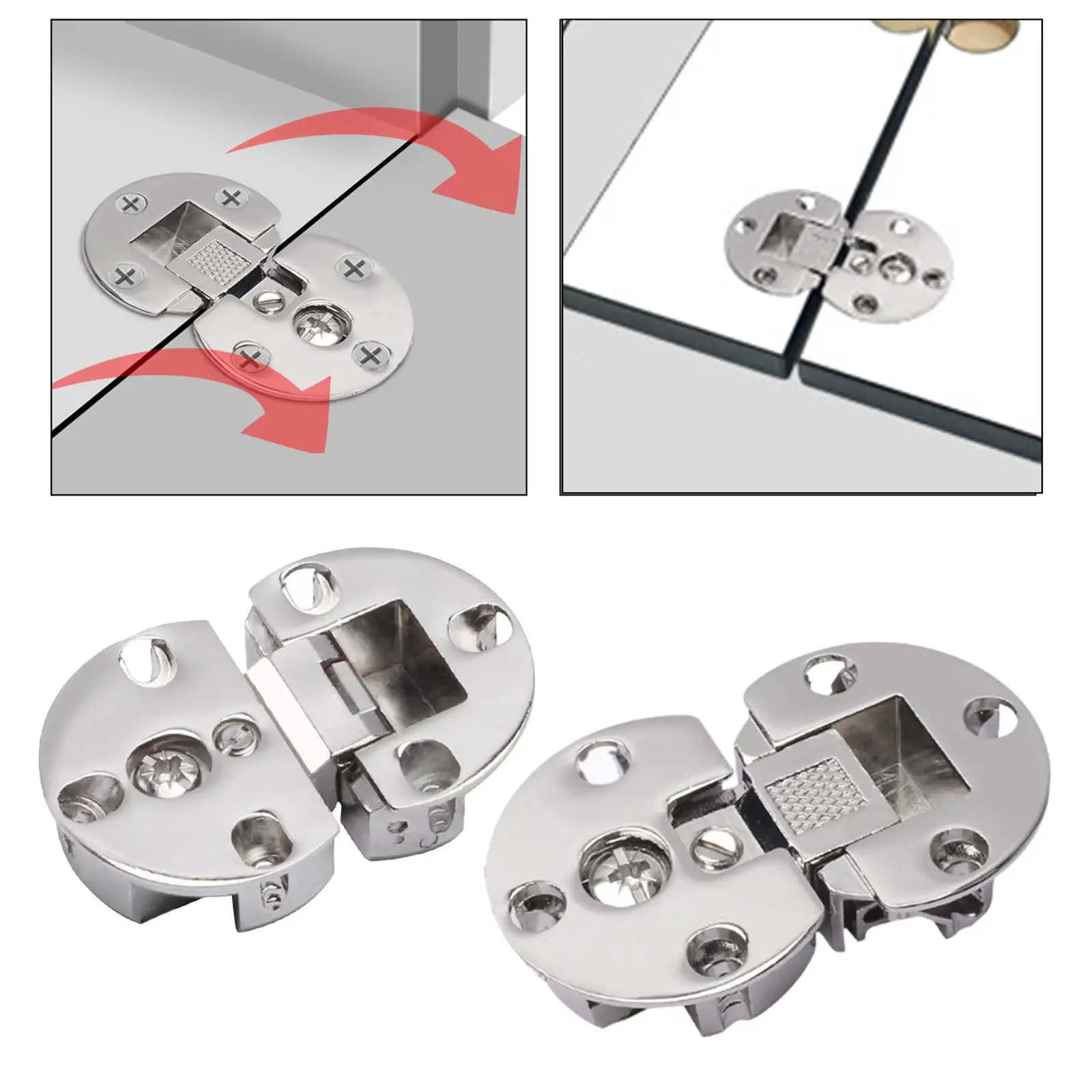2Pcs Flip Hinges 180 Degree Folding Replace Zinc Alloy Smooth Cabinet Hinges for Computer Desk Doors Cabinet Table Closet