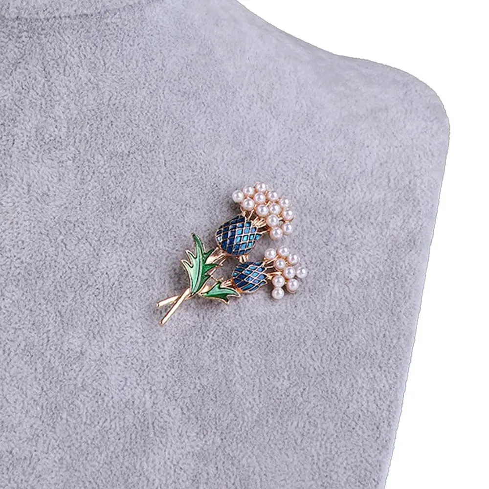 Rhinestone Bouquet Women Flowers Elegant Collar Fashion Thistle Tree Brooch Pineapple Tree