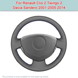 DIY Steering Wheel Cover For Renault Clio 2 Twingo 2 Dacia Sandero 2001-2005 2014 Napa Leather Cover For Steering Wheel Original