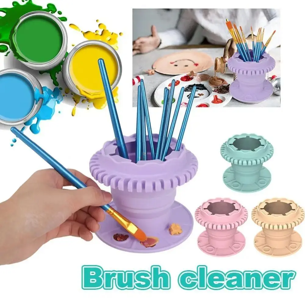 

Foldable Multifunctional Paintbrush Rinse Pen Holder Cleaning Calligraphy Paint Brush Cleaner DIY Silicone Art Tool