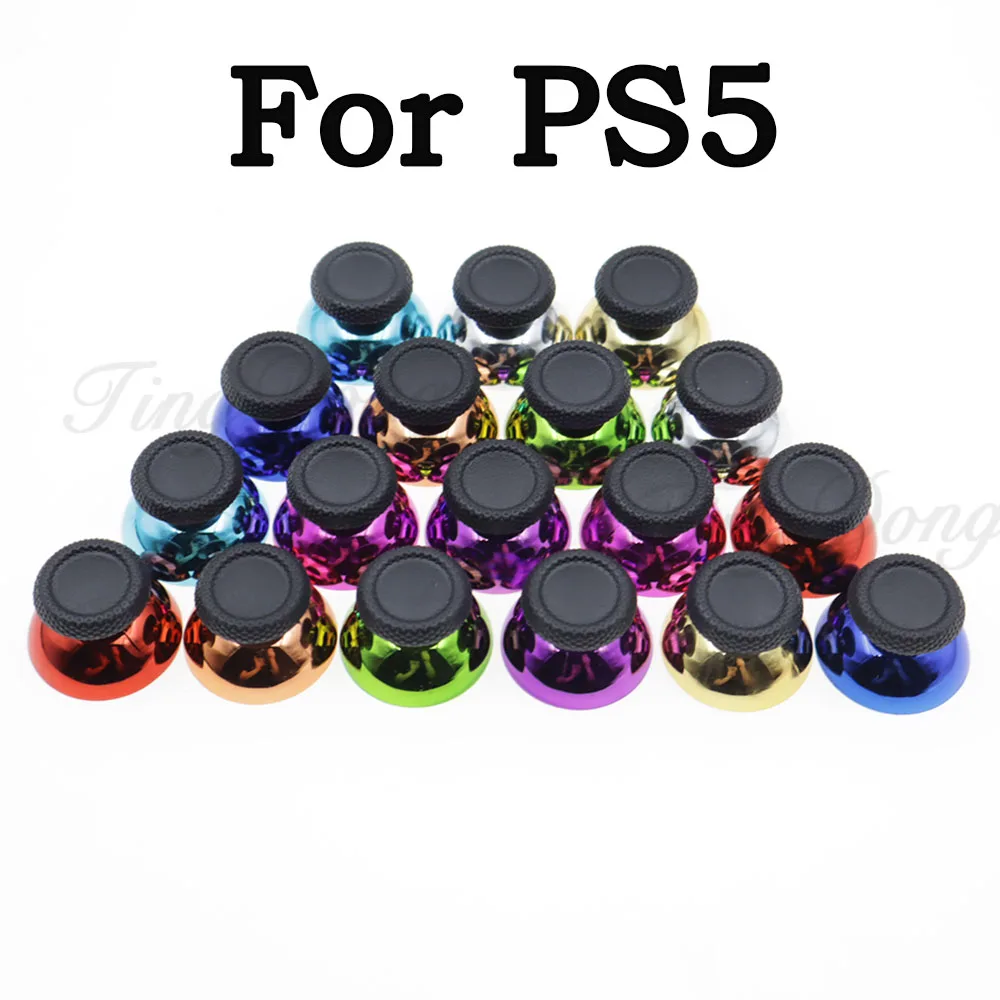 2 piezas de tapas de joystick analógicas 3D con forma de hongo, electrochapadas, para controladores PS5 BDM-010 020 030