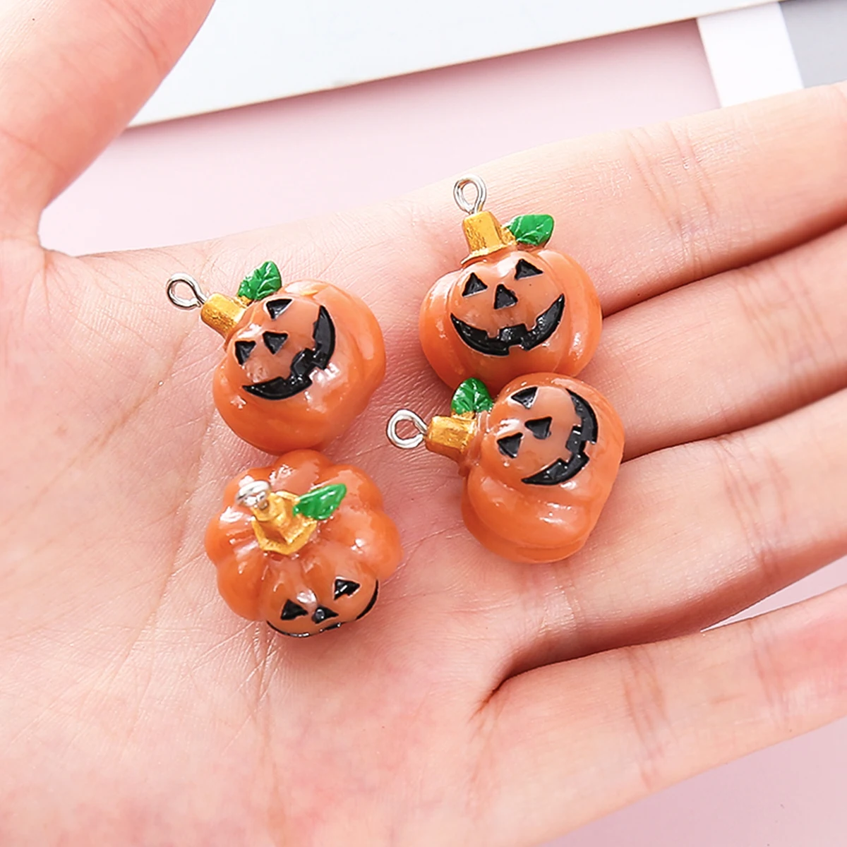 

10PCS chic DIY Halloween pumpkin pendant for jewelry accessories handmade