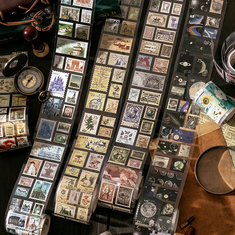 

Винтажная натуральная почтовая клейкая лента для офиса, ретро-штамп, декоративная клейкая лента, наклейка для скрапбукинга, этикетка, канцелярские принадлежности