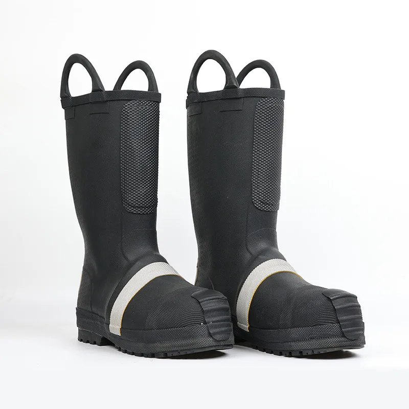 Firefighter fire extinguishing rubber boots Fire retardant steel head steel sole fire extinguishing boots