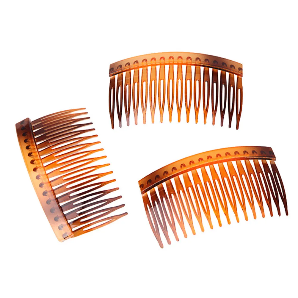 20Pcs 16-Teeth Plastic Hair Side Combs for Women Hair Inserted Comb Hairpin Accessories Party Formal Daily Use Black Clear