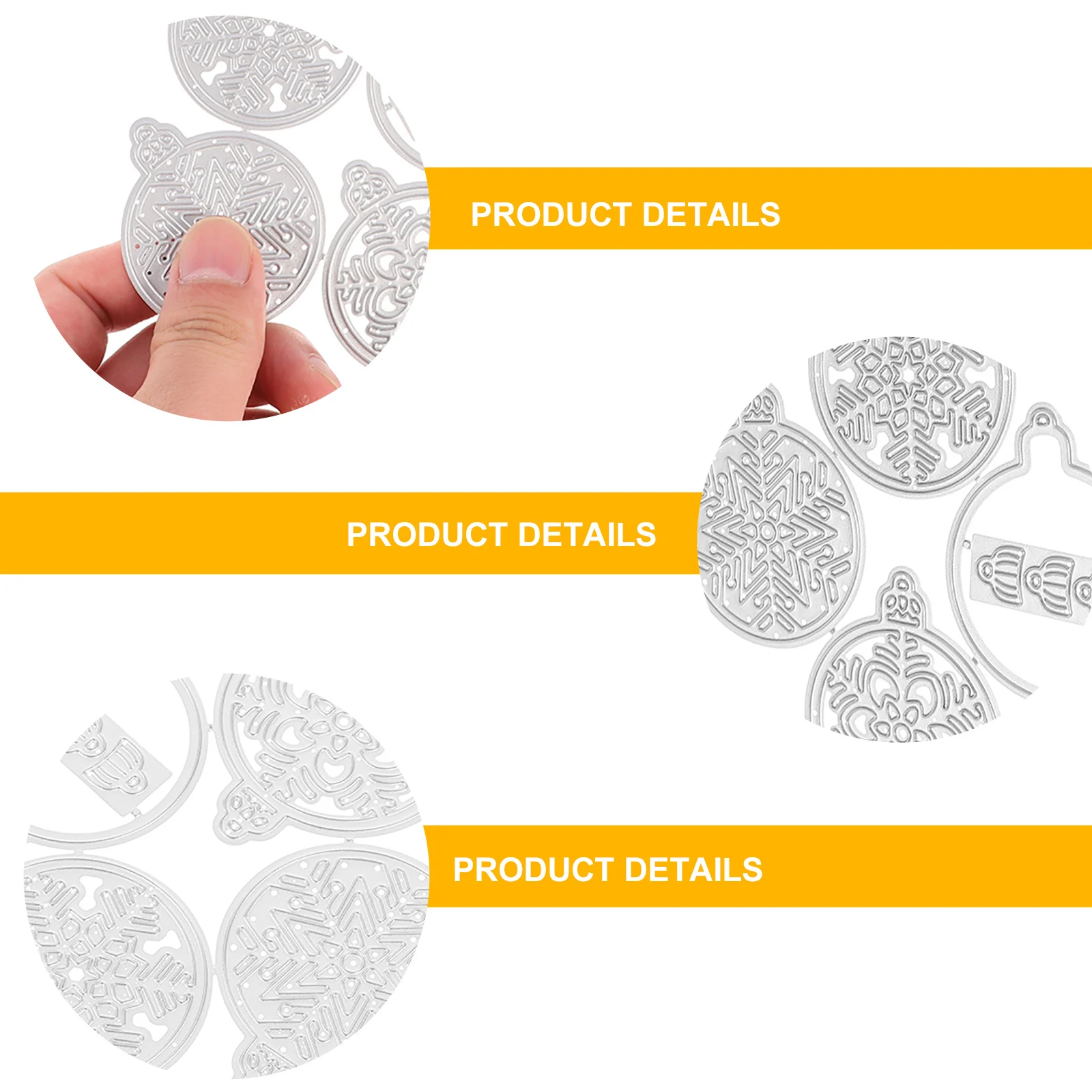 

4Pcs Christmas Snowflake Die Cutting Stencil Metal Round Embossing Crafts Silver Lightweight EcoFriendly Reusable