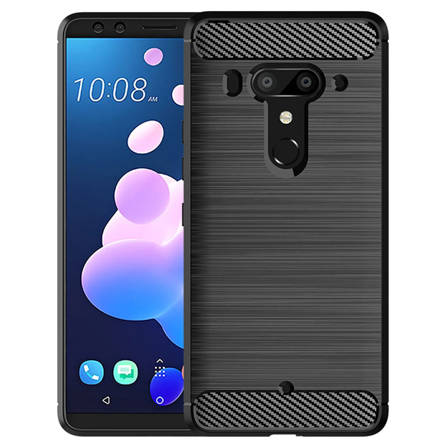 Shockproof Mobile Shell For HTC U12 Plus U12+ Fashion Cabon Fiber Case for htc u12plus u12 + Anti-fall Soft Phone Cover