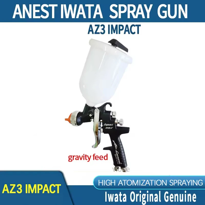 

Japan Original Anest Iwata AZ3 Black Paint Spray Gun 1.3mm Car Repair Painting Gun With Plastic Cup Gravity