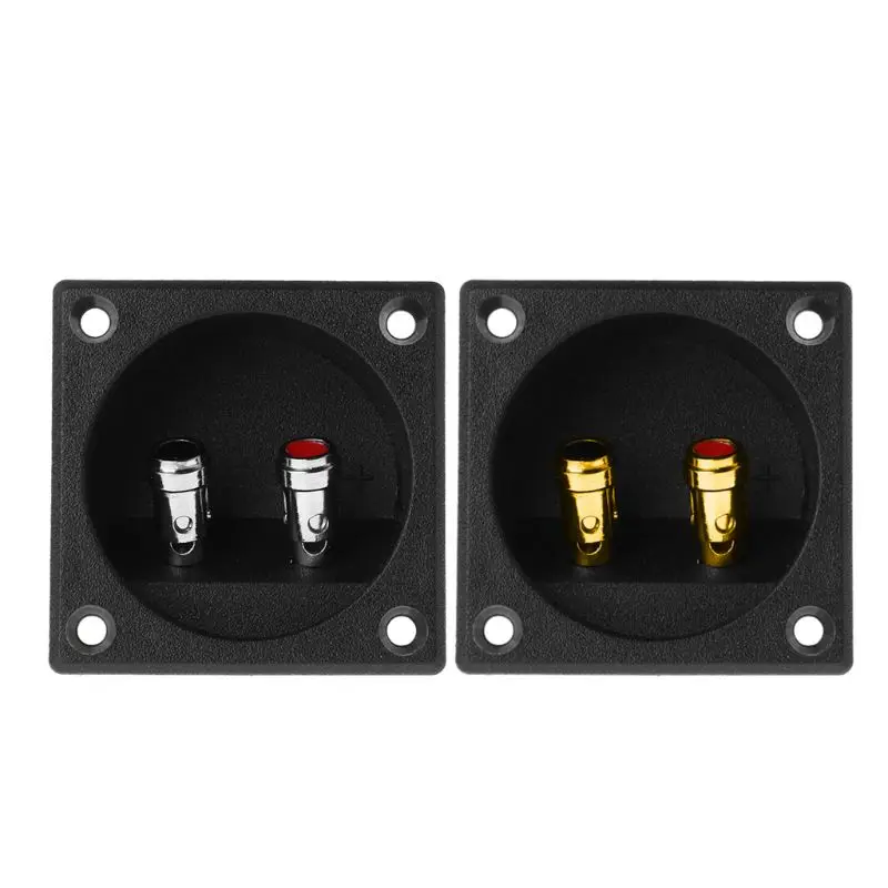 270 Square Speaker Junction Box Opening 50mm Twist Gold Banana Recessed Screw Cup 2 Positions for DIY Home Car