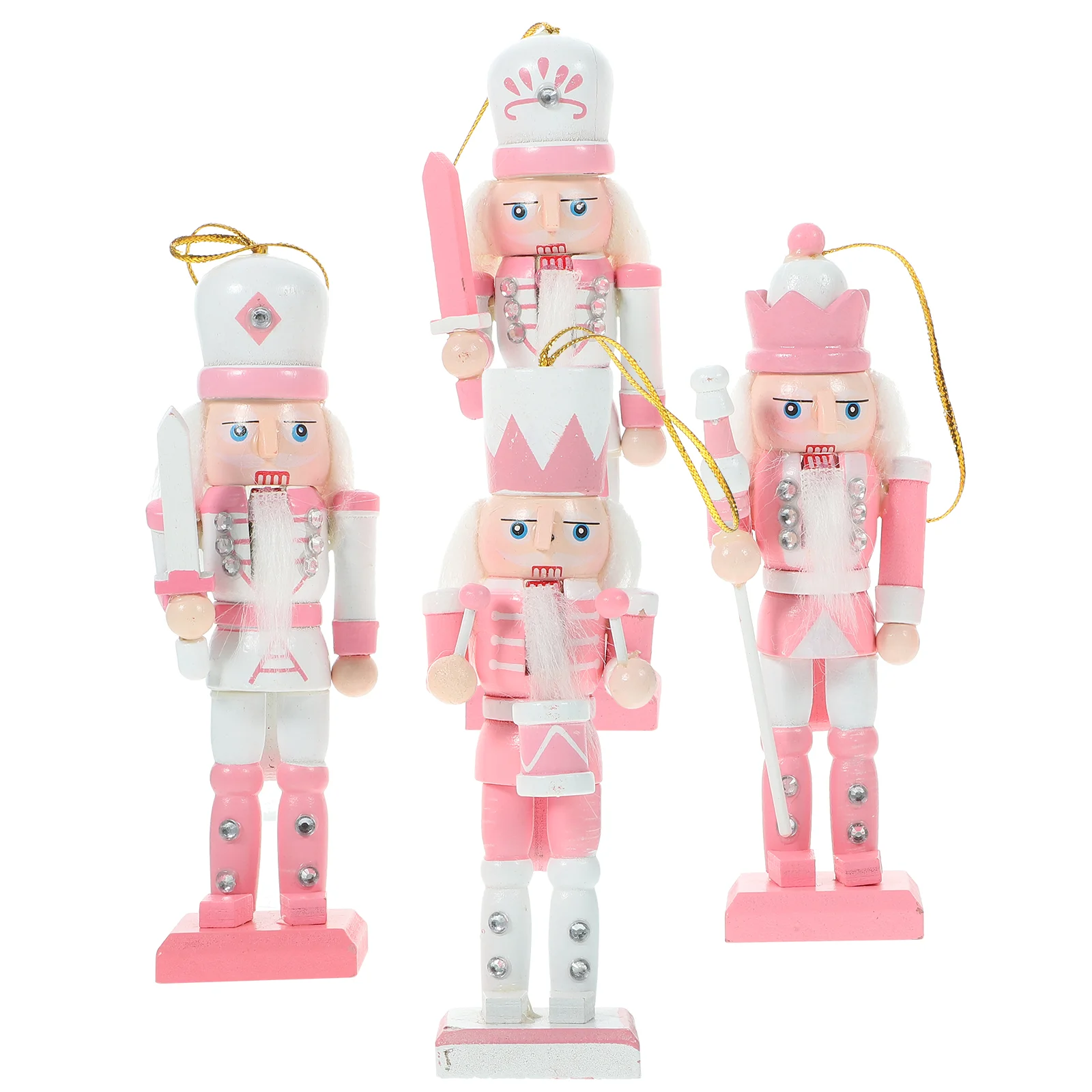 

Nutcracker Decorations Pendant Christmas Garland Garden Statue Pink Xmas Ornament Indoor