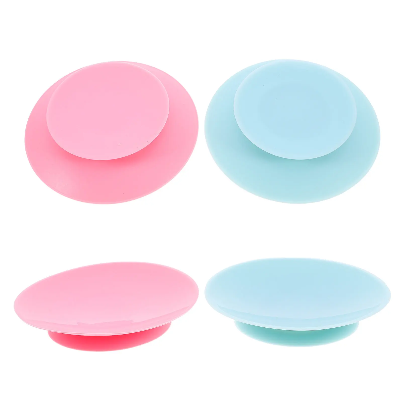 

4Pcs Baby Plate Anti-Slip Bowl Suckers Double Sided Silicone Suction Cups Tableware Holder Non-Slip Fixer Tableware Sucker