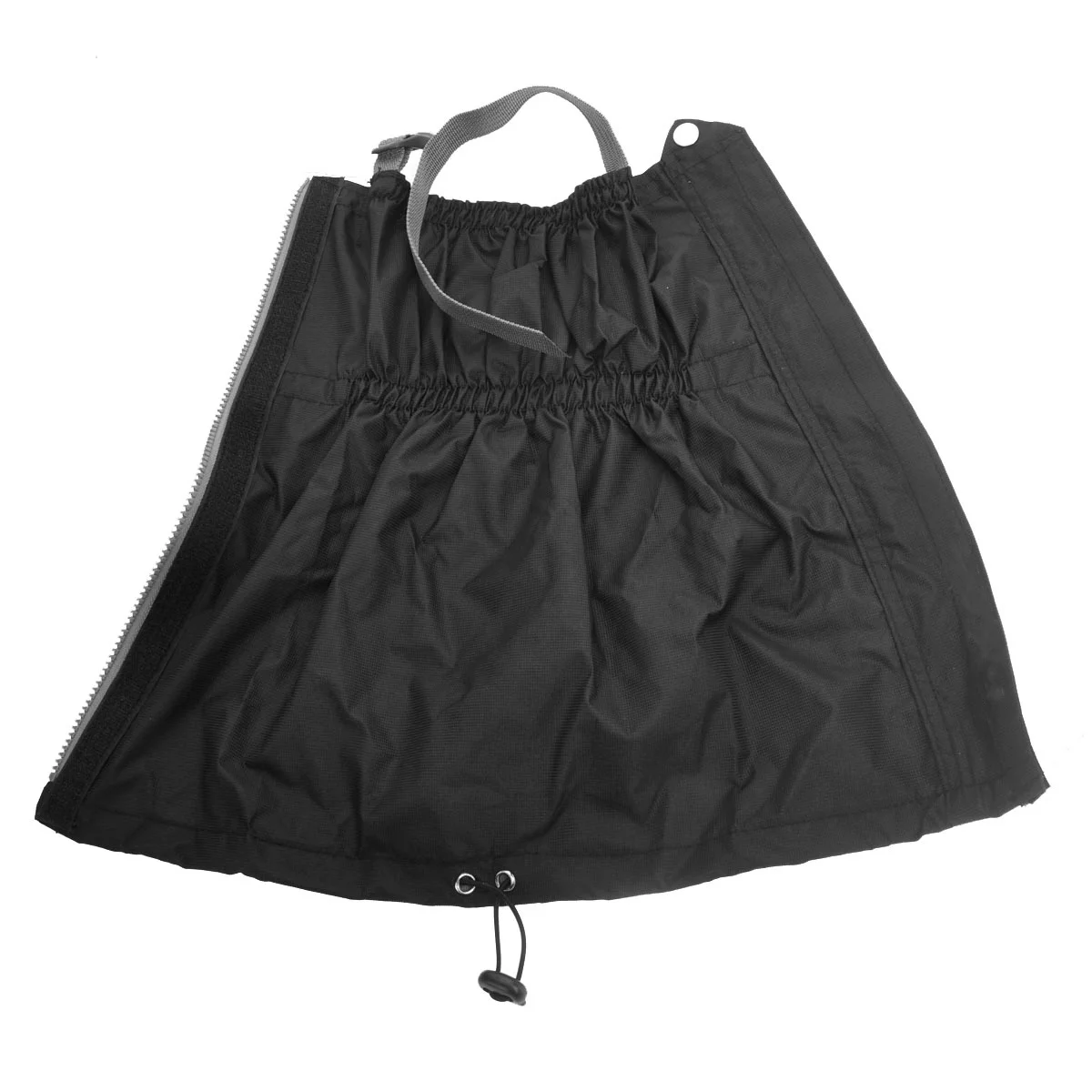 1 Pair Waterproof Breathable Snow Gaiters Black One Size 42Cm Length 48Cm Calf Adjustable Elastic Hook Loop For Skiing Hiking