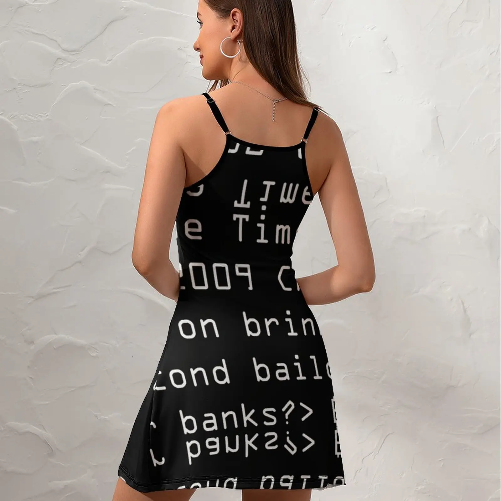 Exotic Woman's Clothing Strappy Dress Bitcoin Genesis Block Caption Classic  Women's Sling Dress Top Quality  Clubs Humor Graphi