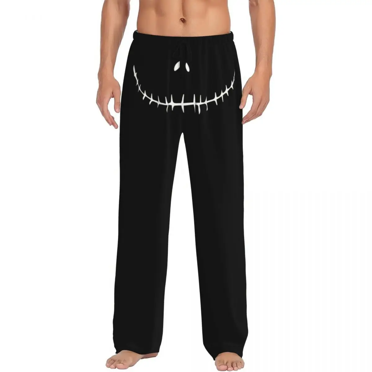 

Custom Pumpkin King Jack Smiling Pajama Pants Sleepwear Men Elastic Waistband The Nightmare Before Christmas Sleep Lounge