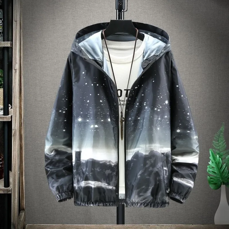 معطف رجالي مموه خفيف الوزن وجيد التهوية للصيف والجاف للحماية من الشمس Jaet للاستخدام الخارجي للحماية من الأشعة فوق البنفسجية فضفاض مناسب... #3