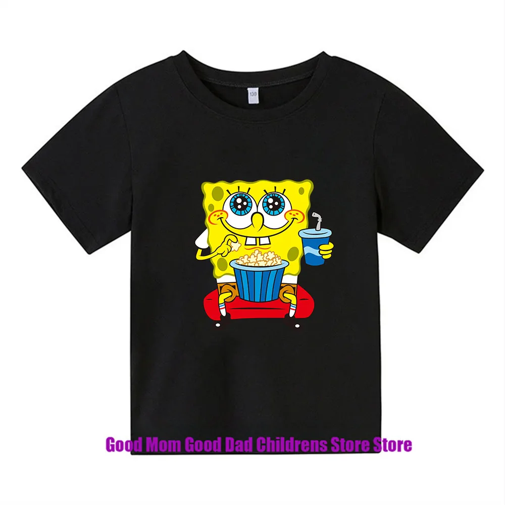 Spongebob Squarepants Summer Childrens Wear Boys And Girls T-shirt Top Cartoon Anime Print Children's Sportswear t shirt  boys