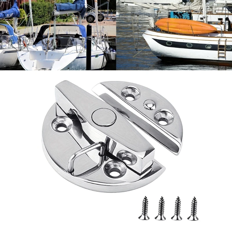 316 Stainless Steel Boat Door Catch 180 Degree Rotating Round Knob Lock Push Button Closure Suitable for Marine Home Use H9EE